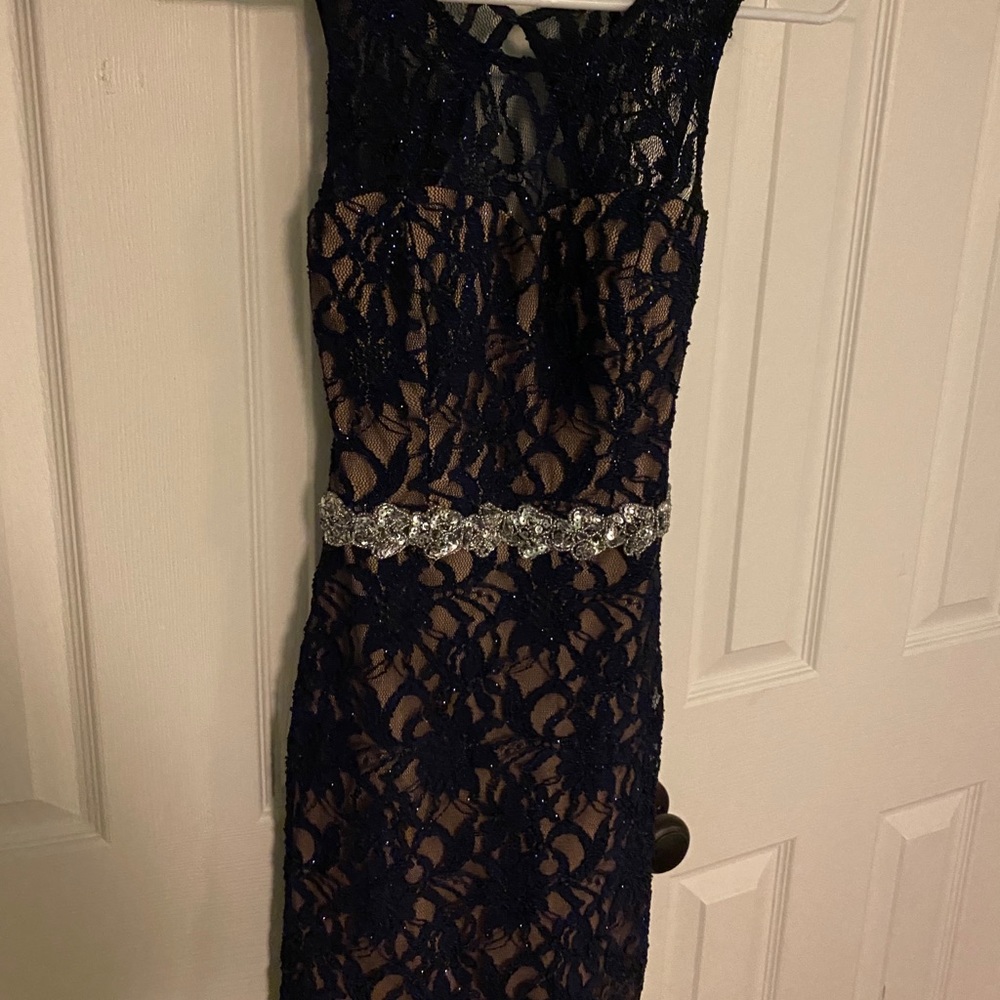 City Studio Navy Blue Short Prom Dress